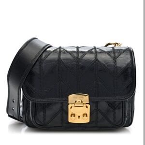 Miu Miu New Black Leather Crossbody Shoulder Bag with Original Reciept